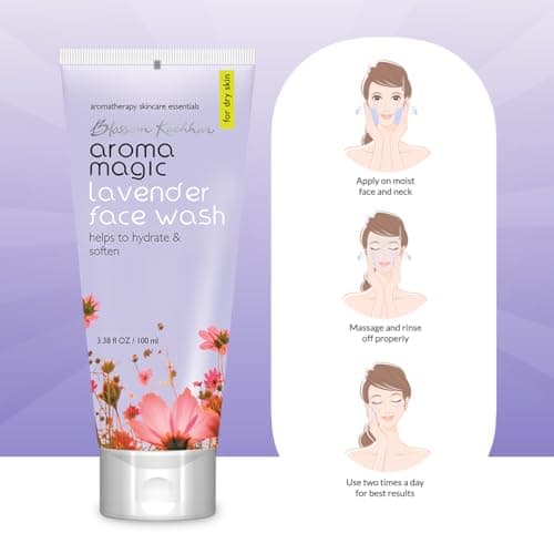 Aroma Magic Lavender Face Wash – Hydrating & Nourishing Cleanser with Rose Oil & Orange Extract for Dry & Sensitive Skin – 100ml 3