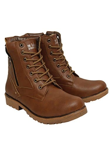 Shoe Island ® Rider-X ™ Solid Leather Tan Brown Zipper High Ankle Length Bike Riding Long Boots for Men (HB9711), Size 9 UK/India 2