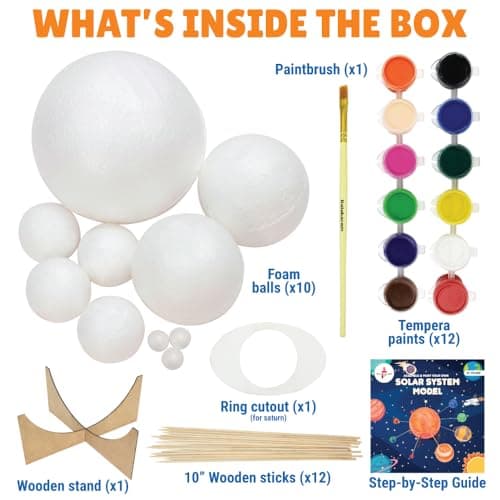 Kalakaram DIY Solar System Model Kit for Kids | DIY Space Toy for Kids Ages 5+ | Paint & Assemble Solar System Set | STEM Educational Toy for Projects & Science Facts | Learning & Craft Activity Kit 2