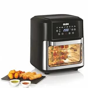 Glen Digital Air Fryer Oven for Home, 12 Litre, 2000W, 8 Preset Function, Rotisserie, Digital Display & Controls, Airfryer to Dehydrate, Bake, Roast, Toast with Less Oil, 8 Accessories (SA 3040 DSS)