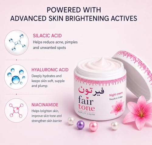 Beauty Cream for Women and Men| Fair tone| Radiance Face Cream for Glowing Skin | Brightening Cream for Dark Spots, Acne Marks & Pigmentation | Lightweight Moisturizer for All Skin Types 60g 3
