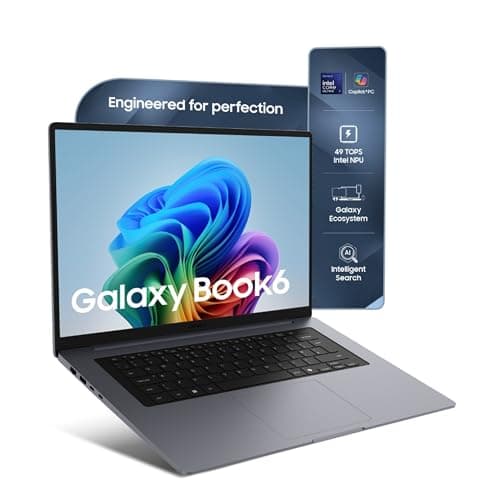 Samsung Galaxy Book6 (Gray, 16GB RAM, 512GB SSD) | Intel Core Ultra 7 (Series 3) | 16" WUXGA+ Display with Touchscreen | 24Hrs Battery Life | 120 Hz Refresh Rate | Dolby Atmos Stereo Speakers | AI PC
