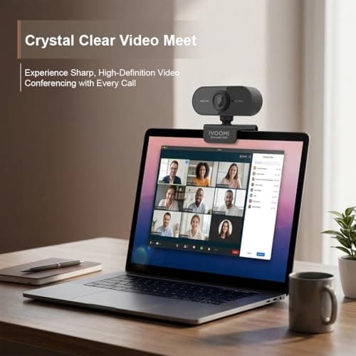 iVOOMi Full HD 1080P 30 FPS Webcam for PC, Auto-Light Balance, 5P FHD Lense, 2.0MP CMOS Sensor, Meetings and Streaming, Auto-Exposure, Built-in Mic for Microsoft Teams, Google Meet, Zoom and More 4