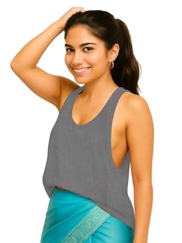 THE BLAZZE Women's Loose Fit Gym Tank - Sleeveless Activewear for Yoga & Jogging 1005 NB69 Grey L 4