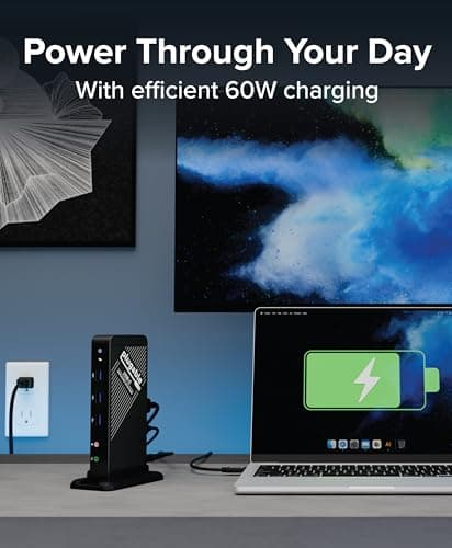 Plugable USB-C Docking Station for Specific Windows, MacBook, Chromebook, and Linux USB-C and Thunderbolt 3 Systems (4K@30Hz/1080P@60Hz HDMI, 60W Charging on Supported Systems) 4
