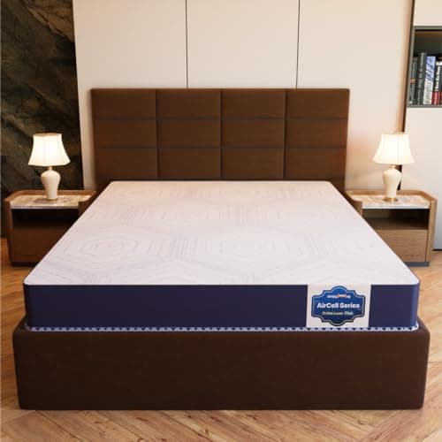 SleepyHug AirCell Ortho Luxe Plus 6 inch Orthopedic Mattress, CoolFlow Memory Foam Mattress with Honeycomb Grid, Perfect for Single Bed, for Back Pain Relief, Firm Yet Soft, Removable Cover (72x36x6)