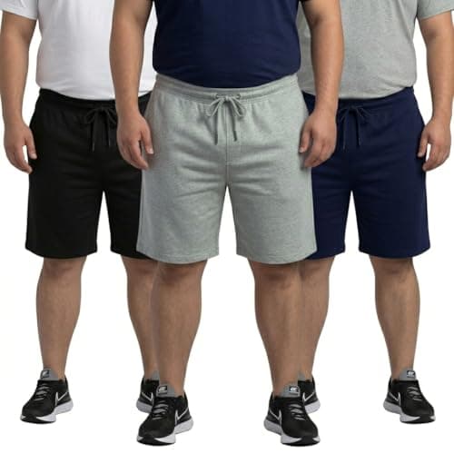Khakey Mens Cotton Knee Length Multi Color Plus Size Short Pack of 3