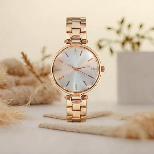styledose Women Analogue Wrist Watches for Women's & Girls&Miss&Ladies Diamond Studded Dial Rosegold Colored Stylish Bracelet Strap (White) 5