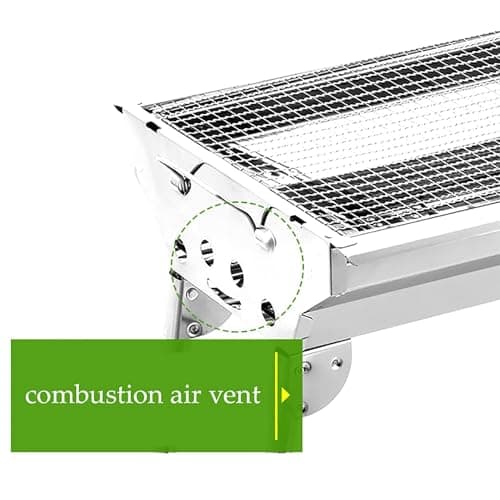 VBM 72Cm Portable Barbecue Folding Charcoal BBQ Grill Stainless Steel Thickened Barbeque Grill Home Garden Backyard Tailgate Party Camping Picnic Cooking Large Silver 4