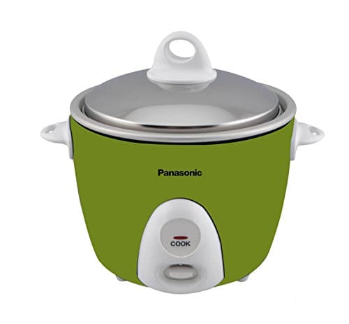 Panasonic SR-G06 300-Watt Automatic Small Electric Rice Cooker 0.3 Liters Apple Green | Stainless Steel Lid | Anodized Aluminium Pan| Best for Bechlor| Energy Efficient Cooking
