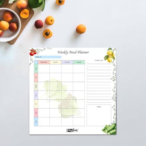 Papboo Rewritable Weekly Meal Planner, Magnetic White Board Planner Sheet (30x30CM, Landscape) with 2 Marker Pen - Flexible Writing 4
