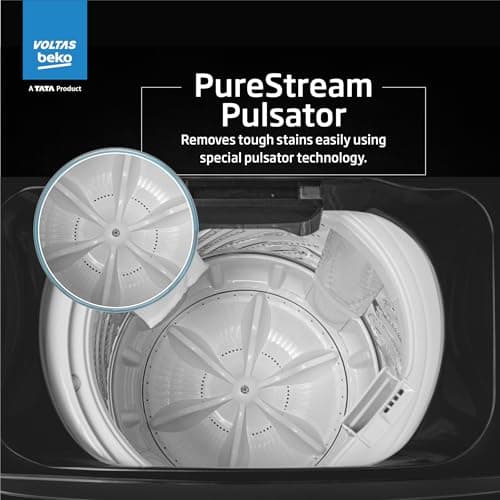 Voltas Beko, A Tata Product 6.5 Kg 5 Star Fully-Automatic Top Loading Washing Machine (WTL6504UEA/OBS2P10 Eco-Series,Dark Grey, Pulsator wash and Double waterfall technology) 3