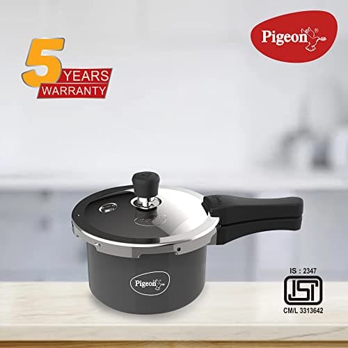 Pigeon Hard Anodised Pressure Cooker Outer Lid with Induction Base 2.5 Litre 5