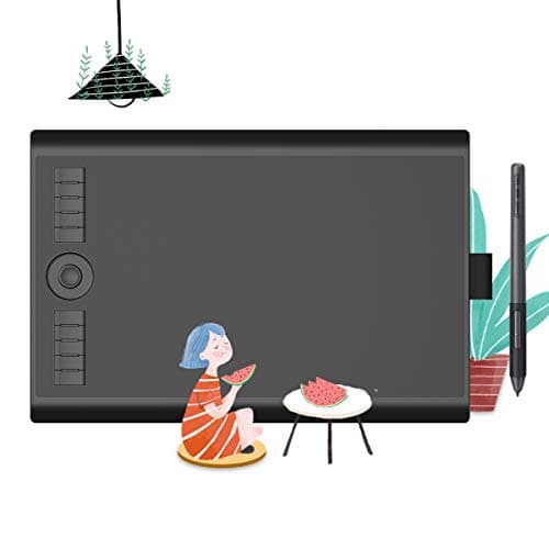 GAOMON M10K PRO Drawing Tablet 10 x 6.25 inches Large Graphic Pad, Digital Art Tablet Supports Tilt & Radial Function with 10 Shortcut Keys, Battery-Free Stylus, Work with Mac, Windows & Android,Black