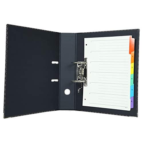 Mahavir Superial – 2D Lever Arch File – Foolscap Size (216mm x 343mm) (8.5inch x 13.5inch) – 70mm (2.75 inch) Clip – Thermosensitive Paper Cover and Rado Lock– Pack of 2 – (Grey + Maroon) 5