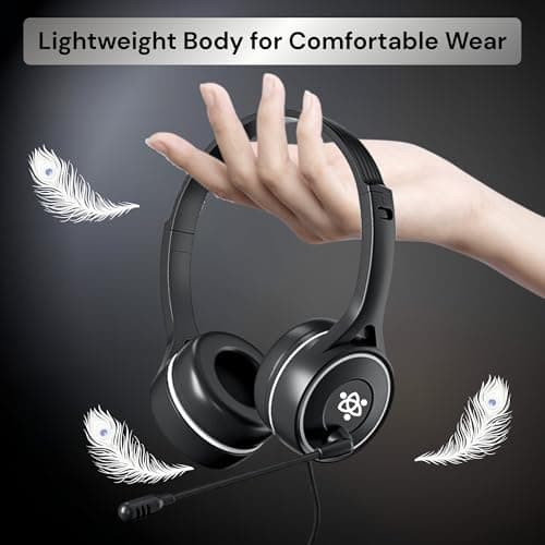 Metaind Wired 3.5 MM Headphone with Mic | Ideal for Teams, Zoom Calls & Call Center Use | Compatible with PC & Laptop | Model: Meta_MT30_3.5MM (Black) 3