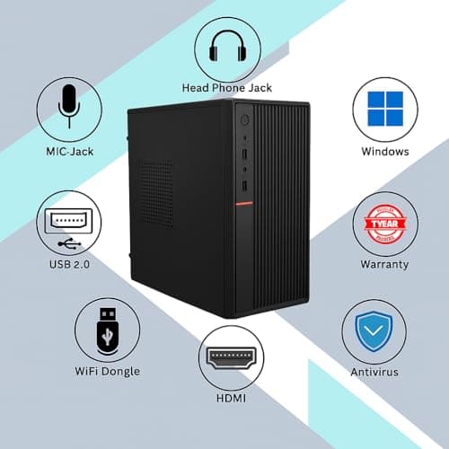 TECNICO Student Learning Desktop Set, 20" HD All-in-One Computer, Core i3 2nd Gen, 8 GB DDR3 RAM, 128 GB SSD, 20" LED Monitor, Keyboard & Mouse,Speaker, WiFi, 2 Years Warranty 5