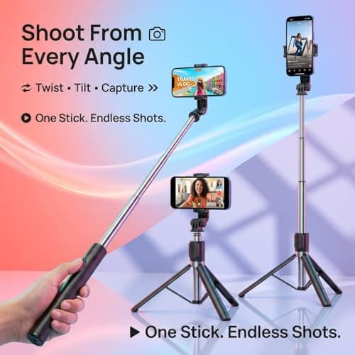 USTINE® Youtuber Kit | 10" Ring Light (3 Light Modes), Imported Mic, 67" Selfie Stick Tripod Stand | Bluetooth Remote | Vlogging, Reels, YouTube, FB Videos 3