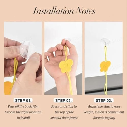 Sunkizzrs® Hanging Swing Catnip Toy - Interactive Cat Teaser Toy - Elastic Rope Design Cats Rotatable Edible Mint Natural Healthy Teeth Cleaning Chew Claw Toy for Cat/Kitten (Chicken) 4
