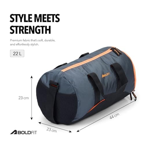 Boldfit Gym Bags for Men Compact Sports Duffle for Women Unisex Duffle Bag for Carry & Travel Adjustable for Shoes Towel Duffel Sports Bag 22L - Black 4