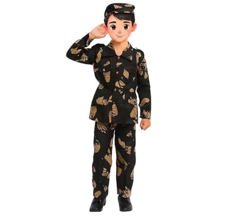 YUPPIN Polyester Kids Military Costume for Boys & Girls, Army Soldier Uniform, Large Size, Cosplay Dress Up (7-8 years) 3