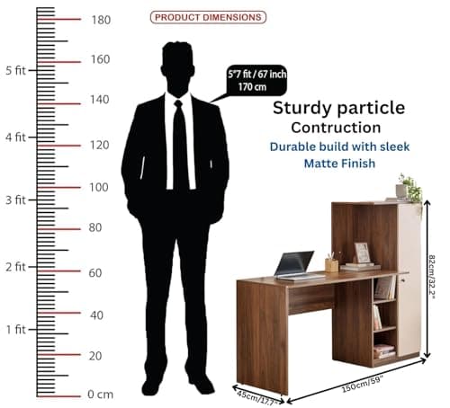 Spyder Craft Irish Engineering Wood Modern Office Desk Study Table Computer Table for Office Work from Home Kids Study Room Workstation with Storage 2