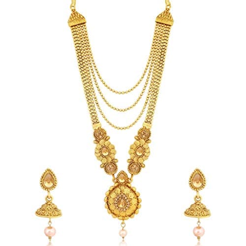 Sukkhi Ethnic Gold Plated Kundan Multi-String Set of 3 Necklace with Jhumki Earrings Combo for Women & Girls (SKR48716) 3