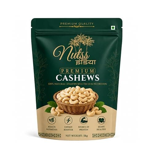 Nutss India Premium W210 Cashew Nuts (Kaju) 1Kg | Whole Jumbo Cashews | Rich in Protein, Healthy Fats & Dietary Fiber | Fresh Crunchy Dry Fruits 5