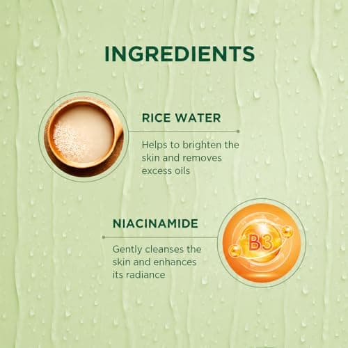 Biotique Rice Water & Niacinamide Gel Face Wash Removes Excess Oils & Reduce Blemishes of the Skin | Glass Skin | For Men & Women - 100ml 4