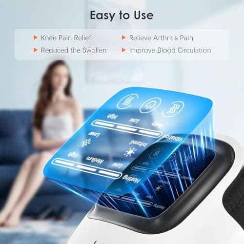 SELLASTIC Knee Massager for Joint Pain Relief with Heat, Rechargeable Red Light Vibration Knee Arthritis Massage Physiotherapy Machine for Women, Elder Age, Men - 1 Year Warranty 5