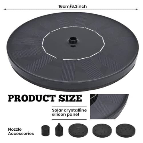 ZIBUYU® Solar Water Fountain for Home Garden - Lotus Flower Shaped Waterfall, Floating Brushless Pump, 8 Nozzles ABS Material, for Terrace Garden Setup, Aquarium, Fish Pond & Outdoor Decor 2