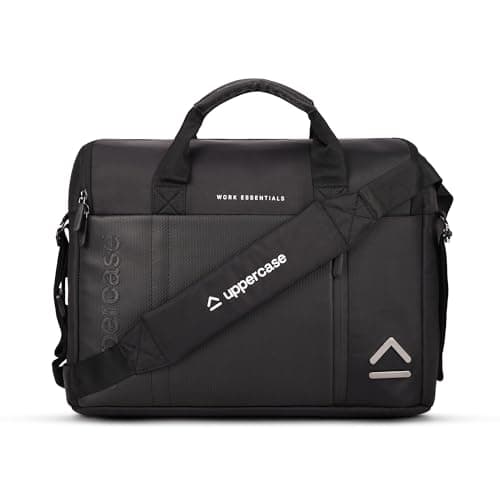 uppercase 14L Omega 02 Professional Laptop Messenger Bag | up to 15.6''| 3x More Water Resistant| Tablet Compartment| Multiple Organisers| Office Bag for Men & Women(Black)