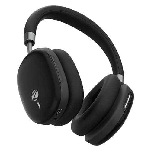 Zebronics Wireless Headphones, Hybrid ANC 48dB, Upto 100Hrs Playback, 40mm Drivers, Dual Mic ENC, BT v6.0, Gaming Mode, Dual Pairing, Touch Controls, App Support, AUX (Silencio 200T, Black)