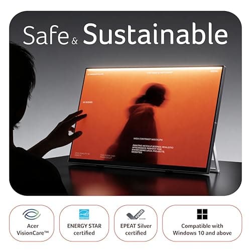 Acer UT272 27 Inch Touch Screen Monitor | Full HD IPS | 10-Point Multi-Touch | 7H Scratch-Resistant Glass | 75Hz AdaptiveSync | HDMI, DisplayPort, USB HUB | Built-in Speakers | Energy Star | Black 3