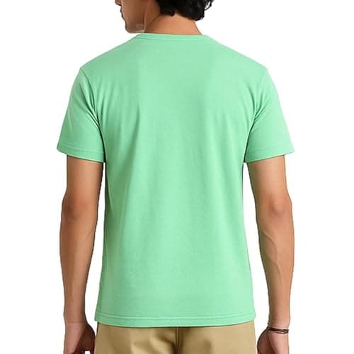 P3 Men's Coloured Henley T-Shirt | Pure Cotton | Half Sleeves | Regular FIT | Utility Front Pocket | Henley Collar | Mint Breeze Green (X-Large) 3