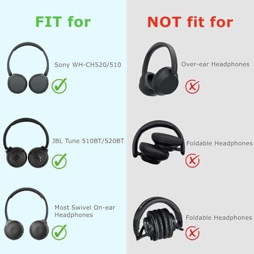 VERTUS Headphone Carrying Hard Storage Bag Case Cover Compatible for Skullcandy Hesh ANC, Crusher Evo, Bose QC45 QC35 II, Sony WH-CH520, 510, 710, 720NC, JBL Tune 510BT, Black 3