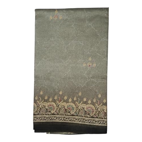 Grey with Black printed Border, Traditional Indian Ethnic Wear 3