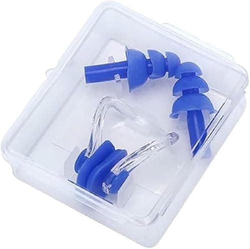 Swimming Kit Silicone Nose Clip & Ear Plugs Set - Water Protection Accessories for Swimmers | Comfortable Swimming Nose & Ear Protector for Adults & Children