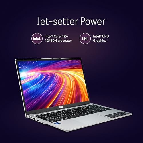 acer Aspire Lite, 12th Gen, Intel Core i5-12450H Processor,16 GB RAM,1 TB SSD, FHD IPS, 15.6"/ 39.6cm, Windows 11 Home, Pure Silver, 1.7 Kg, AL15-52H, Backlit Keyboard, Laptop 2