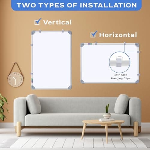 Eduway 2x3 Feet Kunj Non-Magnetic Double-Sided White Board and Chalk Board | Ideal Use for Home, Office, Kids with Sliding Hanging Clips, Robust Aluminum Frame and Smooth Melamine Surface (89x59 cms)' 3
