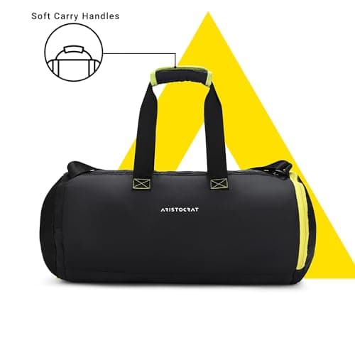Aristocrat Beast Polyester 48cm Gym Duffle Bag for Men and Women with Multiple Pockets and Separate Shoe Compartment for Travel, Sports and Workouts (Black) 5