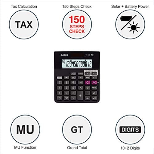 Casio MJ-12D 150 Steps Check and Correct Desktop Financial Calculator, Black 2