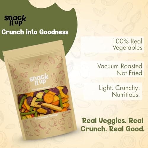 Snack It Up Vacuum Cooked Mix Vegetable Chips (90g) | Healthy Chips | 8 Real Dehydrated Air Fried Healthy Snacks | Gluten Free, Vegan, Plant Based | Low Oil, Zero Preservatives | Organic , Non GMO, Lo 2