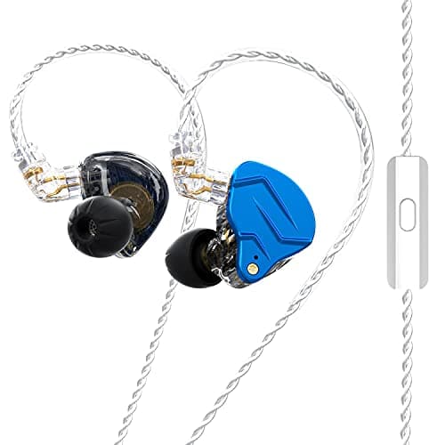 Concept Kart Kz Zsn Pro X In Ear Monitor Earphones Hybrid Dynamic Driver Balanced Armature Dual Driver 1Dd 1Ba Deep Bass Stereo Sound Earphones (Mic, Blue)