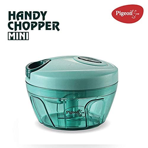 Pigeon 2 Slice Auto Pop Up Toaster. A Smart Bread Toaster For Your Home | 750 Watts, Plastic Mini Handy And Compact Chopper With 3 Blades (Green, 400 Ml) 3