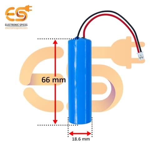 Electronic Spices 2000mAh Rechargeable Battery Lithium-ion with Wire and JST Connector Without BMS 3