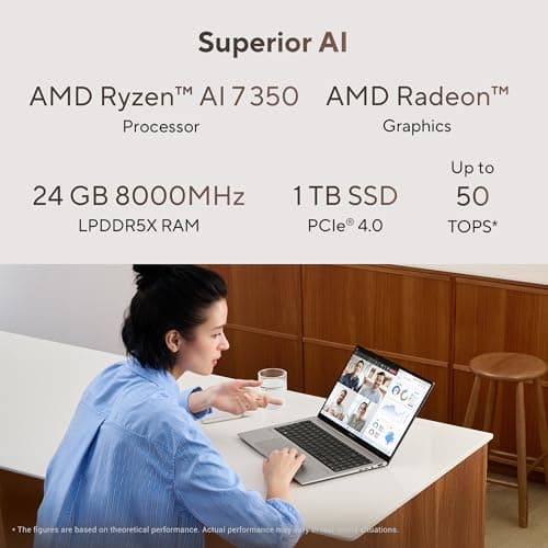 ASUS Zenbook S16, AMD Ryzen AI 7 Octa Core 350, 24GB,1TB,16" Touch Screen, 3K OLED, Windows 11,M365 Basic(1Yr)*,Office24,Scandinavian White,1.5 Kg,UM5606KA-RJ108WS,Next-Gen AI Laptop,Copilot+ 2