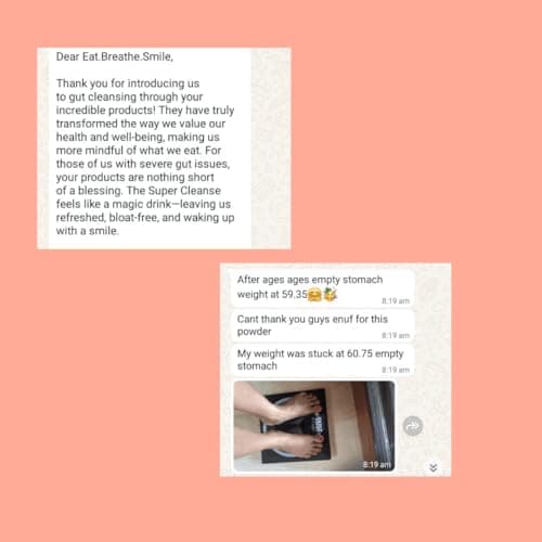 Eat Breathe Smile Super Cleanse | Gut Detox & Digestive Health Supplement | Relieves Constipation, Bloating & Water Retention | 7 Ayurvedic Herbs | 200g | 40 Servings | Vegan | FSSAI Certified | Pack  5