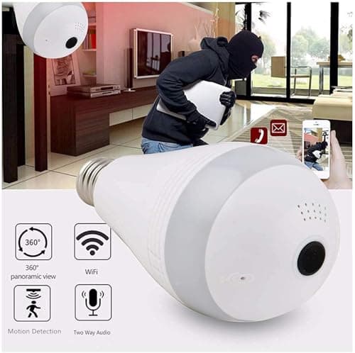 DDLC 4MP Bulb Camera 1080p HD WiFi CCTV Indoor Wireless Security Camera with Siren Alarm | 2 Way Audio | 360° Panoramic View | V380 Pro App 5