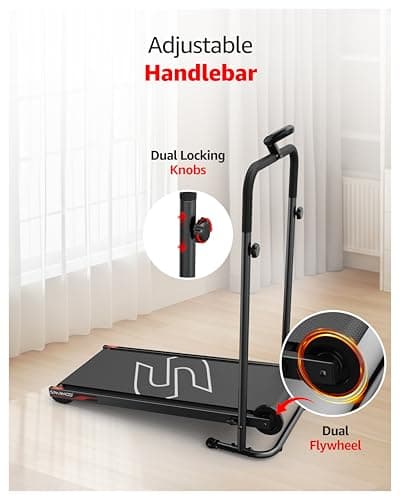 Sparnod Fitness STH-450 Manual Treadmill for Home Use, Adjustable Handle Height & Manual Incline, LCD Display, Compact & Foldable with Wheels, 120 kg Max User Weight, Assembly Required 4